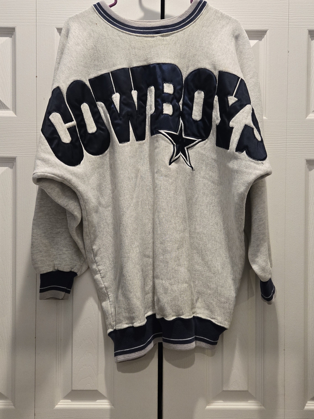 NFL Cowboys Crewneck Pullover in Gray and Navy